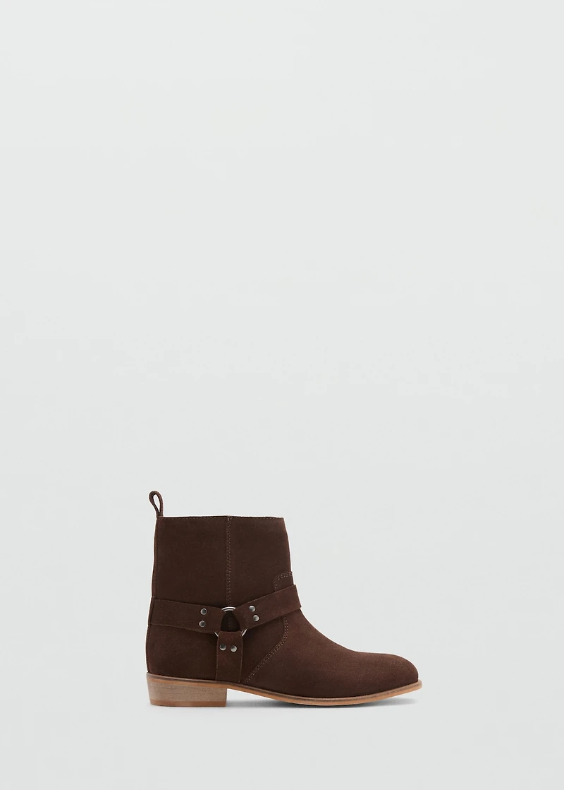 Suede leather ankle boots