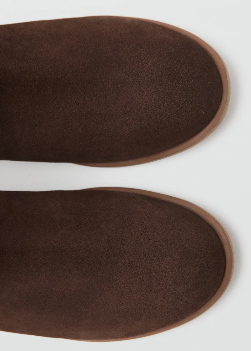 Suede leather ankle boots