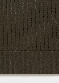 Ribbed knitted polo sweater