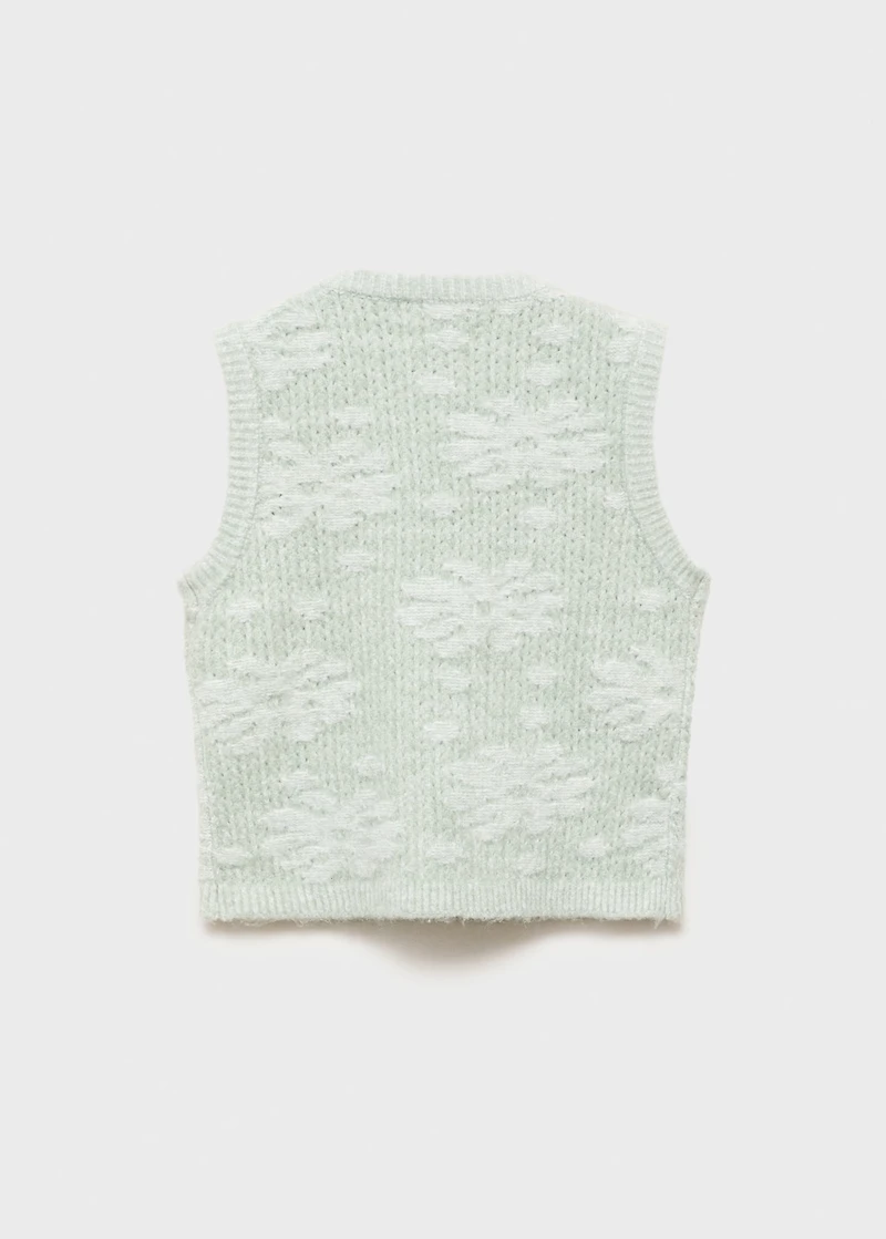 Floral-embroidered vest