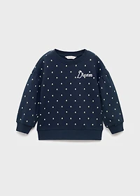 Embroidered sweatshirt with floral pattern