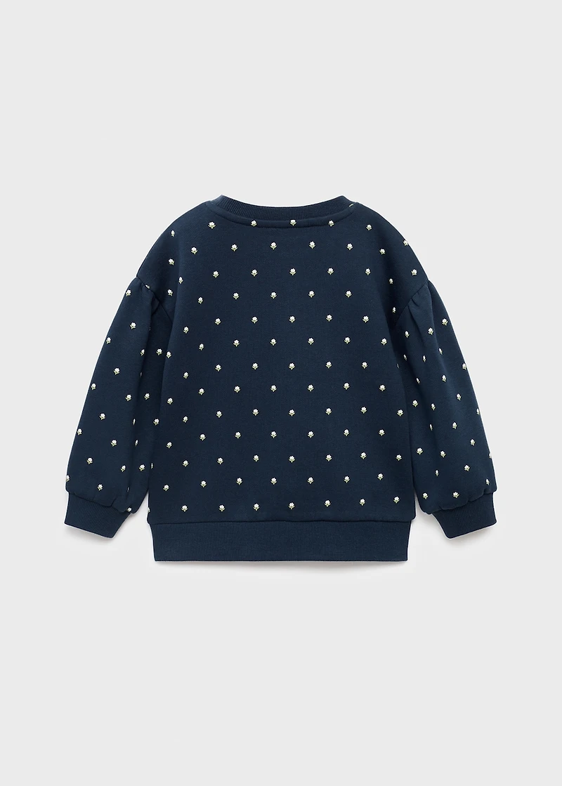 Embroidered sweatshirt with floral pattern