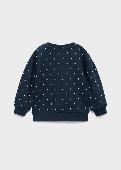 Embroidered sweatshirt with floral pattern