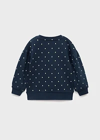 Embroidered sweatshirt with floral pattern