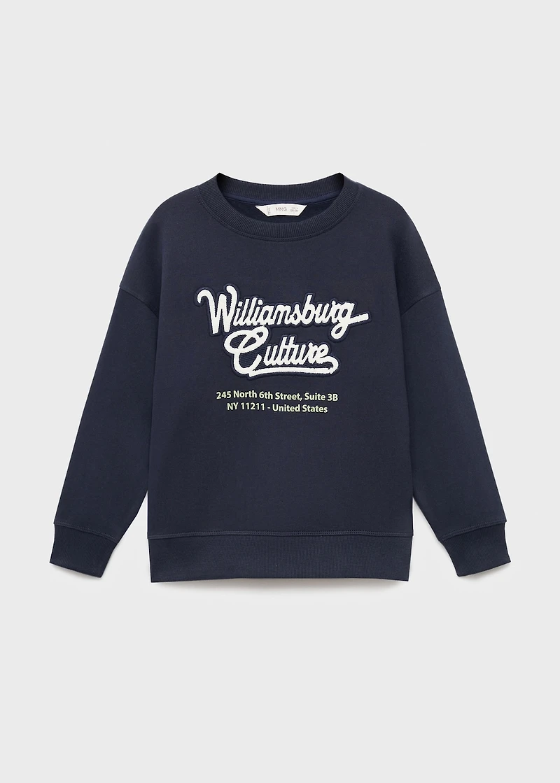 Printed embroidered sweatshirt