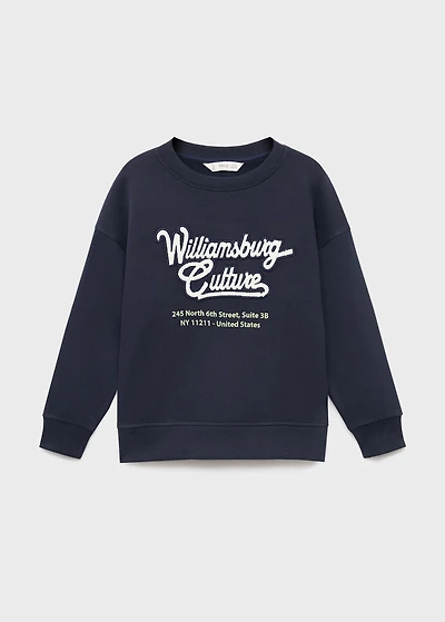 Printed embroidered sweatshirt