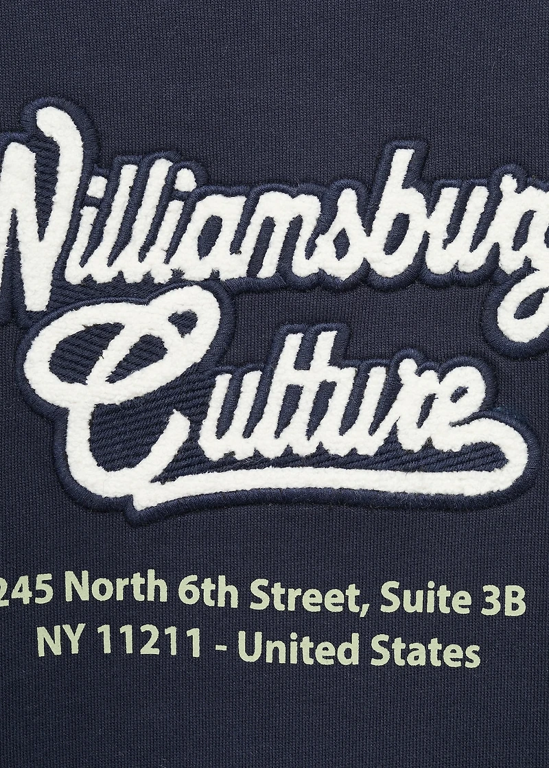 Printed embroidered sweatshirt