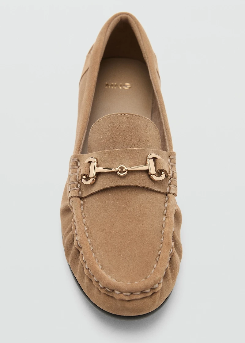 Suede moccasins with buckle