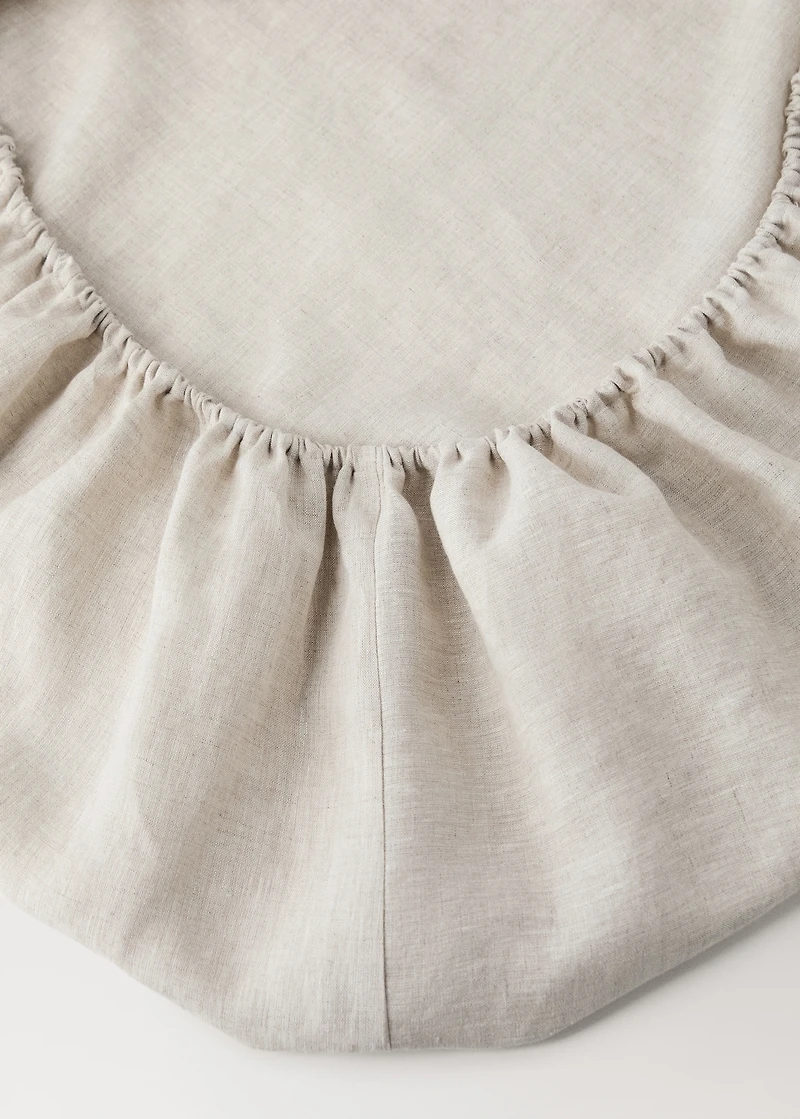 Washed linen children's fitted sheet for 90 cm bed