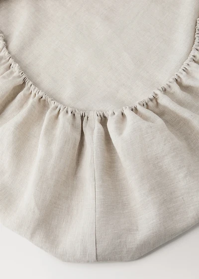 Washed linen children's fitted sheet for 90 cm bed