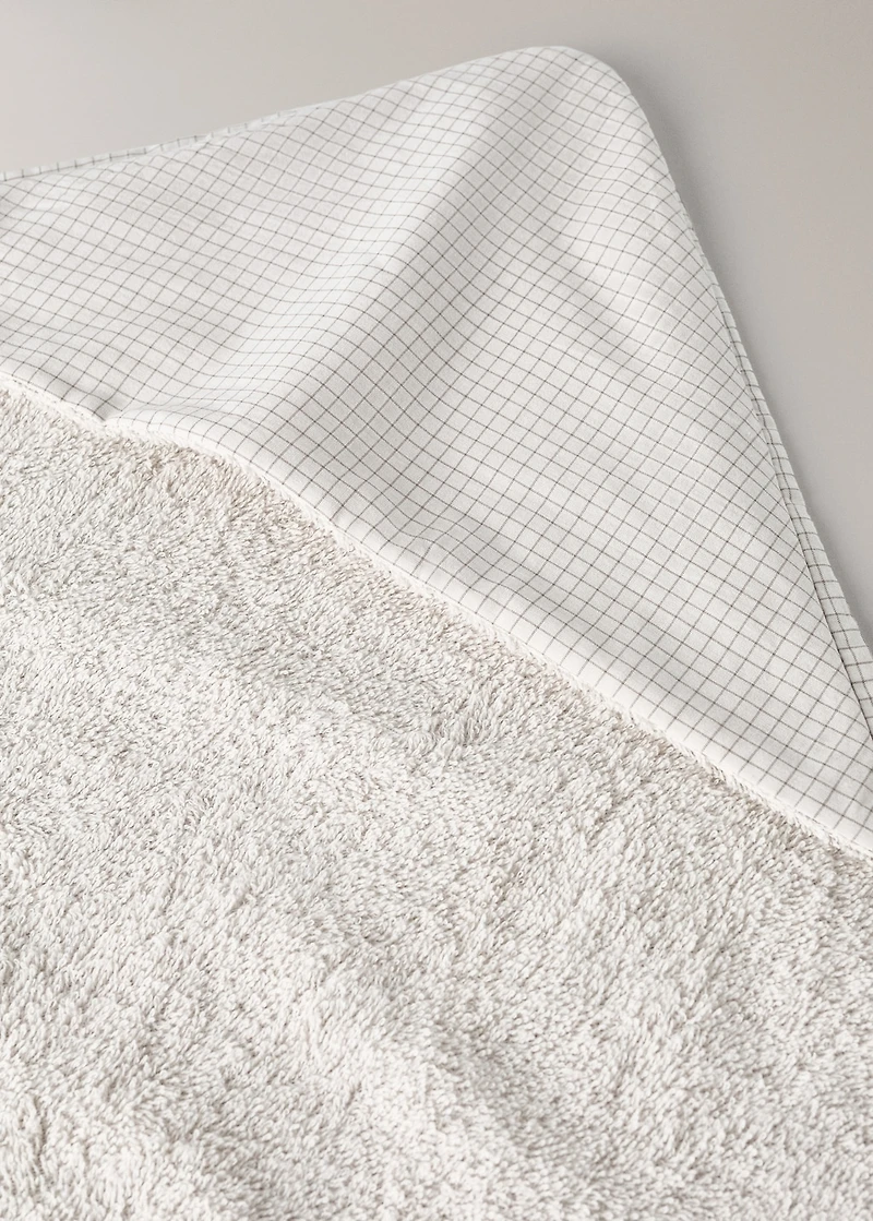 Children's cotton bath cape with check detail