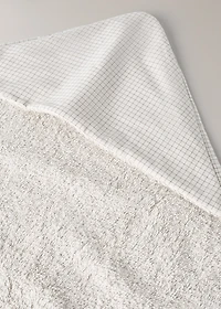 Children's cotton bath cape with check detail