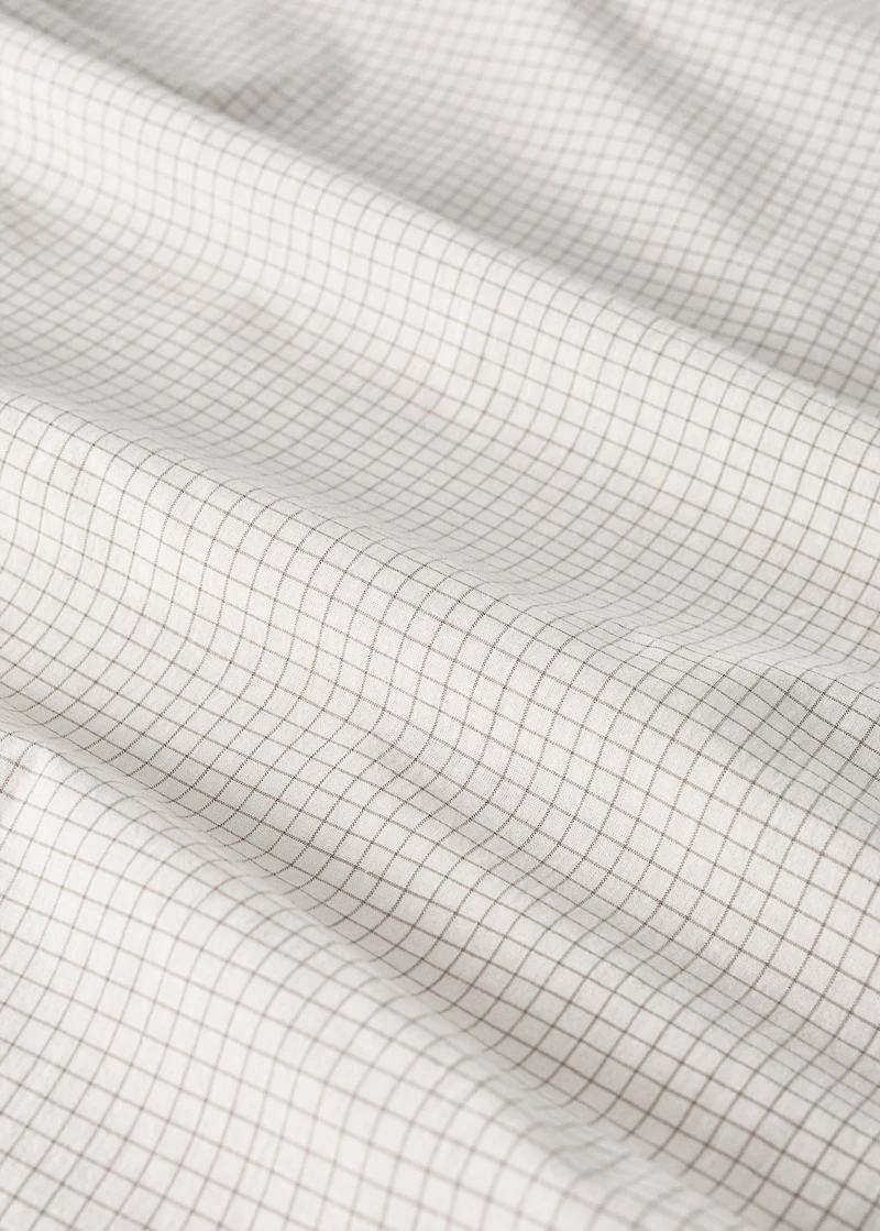 Children's cotton bath cape with check detail