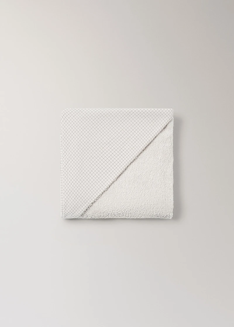 Children's cotton bath cape with check detail