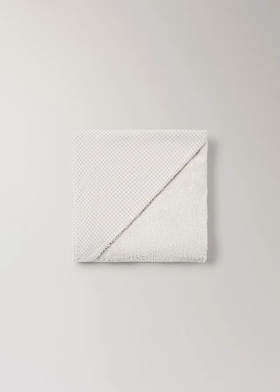 Children's cotton bath cape with check detail