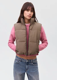 Cropped quilted vest