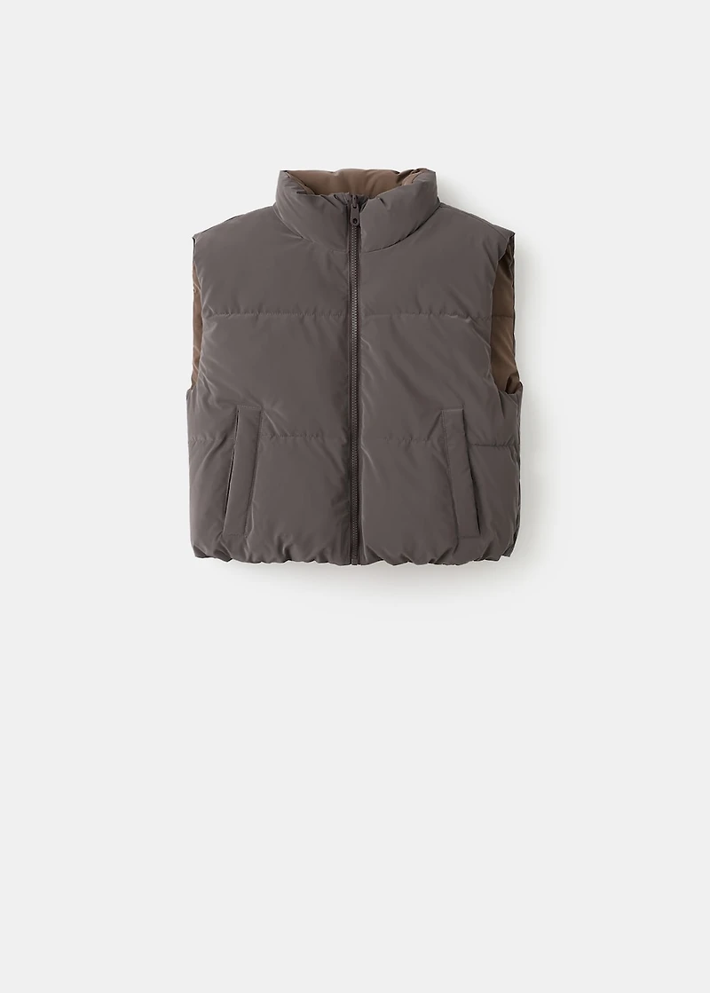 Cropped quilted vest