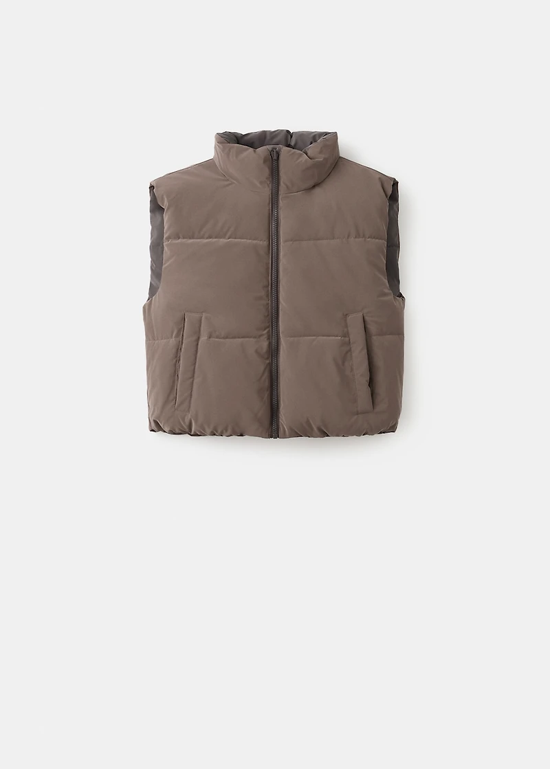 Cropped quilted vest