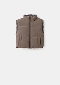 Cropped quilted vest