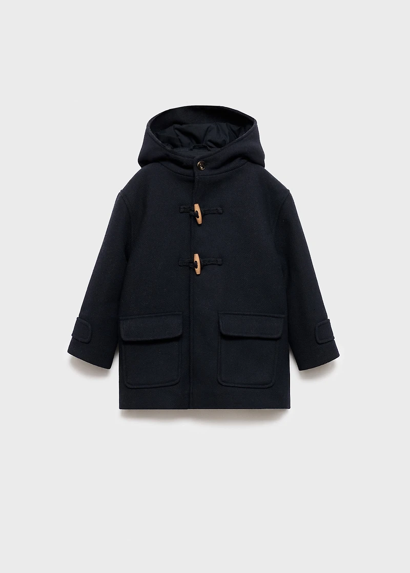 Hooded wool coat