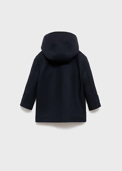 Hooded wool coat