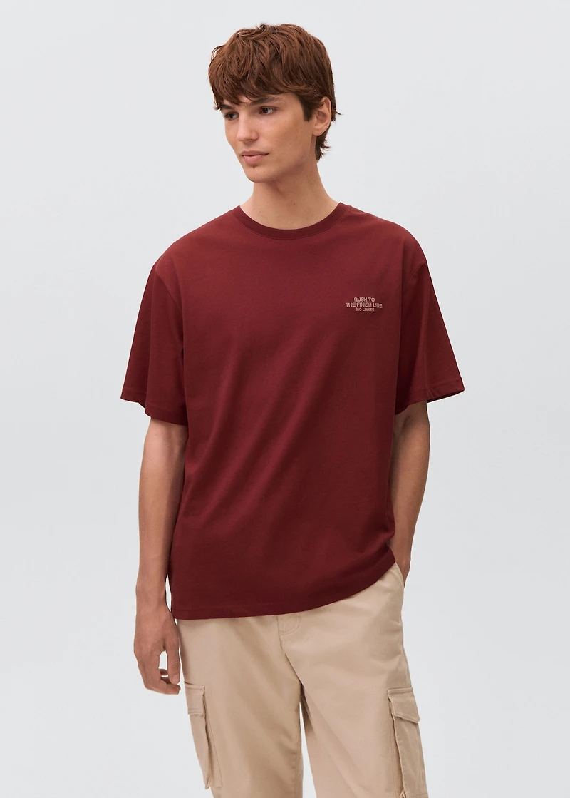 Printed cotton-blend t-shirt