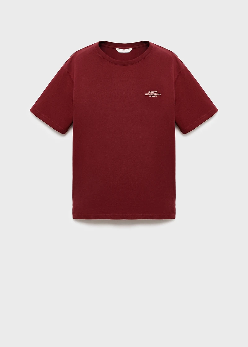 Printed cotton-blend t-shirt