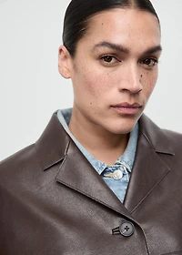 Faux-leather jacket with pockets