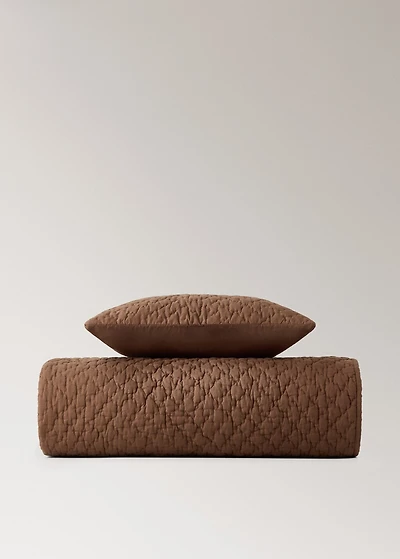 Hand-stitched cotton bedspread for mini-cot