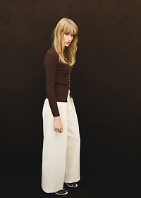 Fine rib knit cardigan