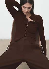 Fine rib knit cardigan