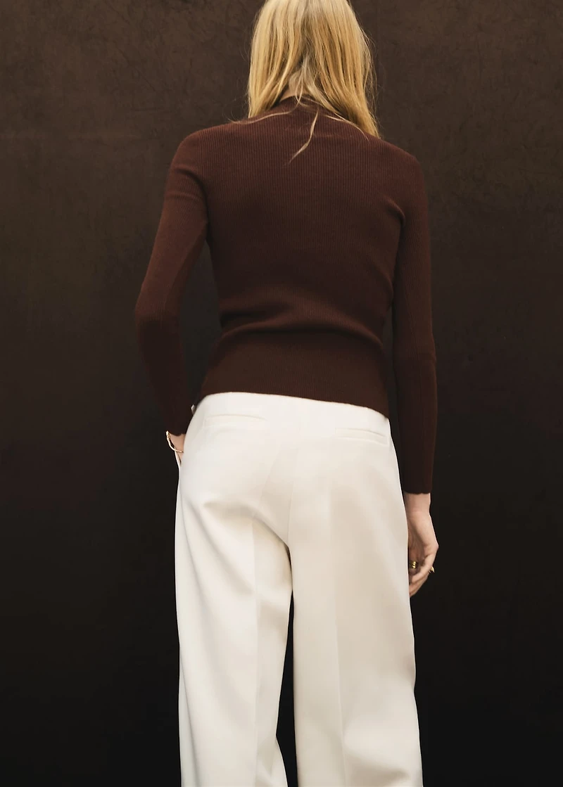 Fine rib knit cardigan