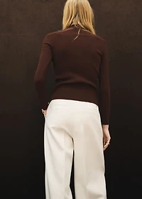 Fine rib knit cardigan