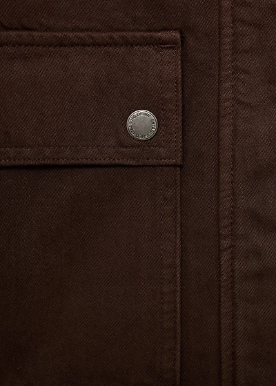 Denim parka with faux-effect collar