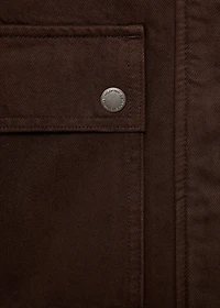 Denim parka with faux-effect collar