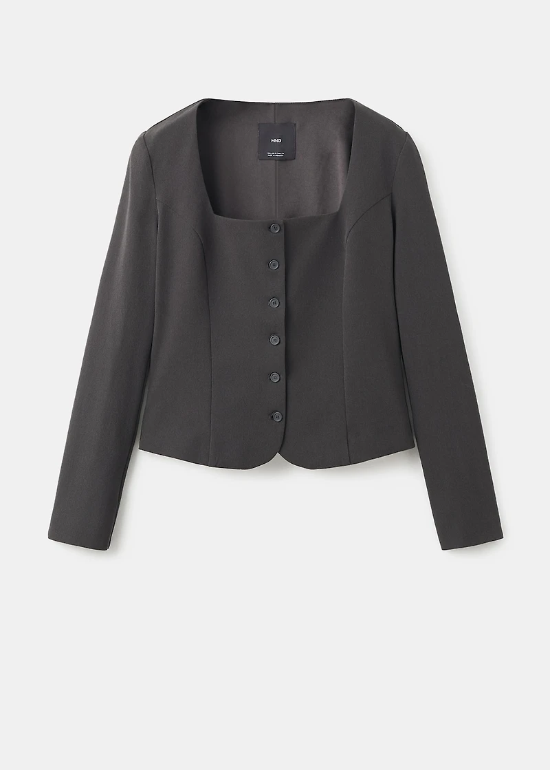 Tailored cropped suit blazer
