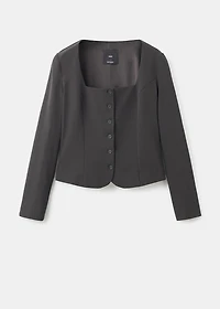 Tailored cropped suit blazer