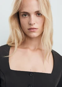 Tailored cropped suit blazer