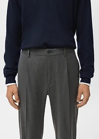 Regular-fit pleated flannel pants