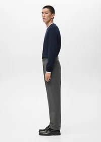 Regular-fit pleated flannel pants
