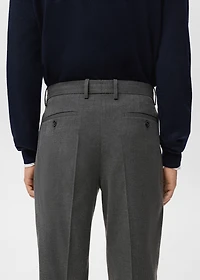 Regular-fit pleated flannel pants