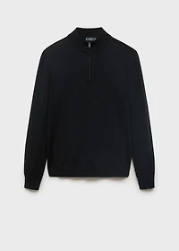100% merino wool sweater with perkins collar