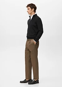 100% merino wool sweater with perkins collar