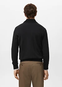 100% merino wool sweater with perkins collar