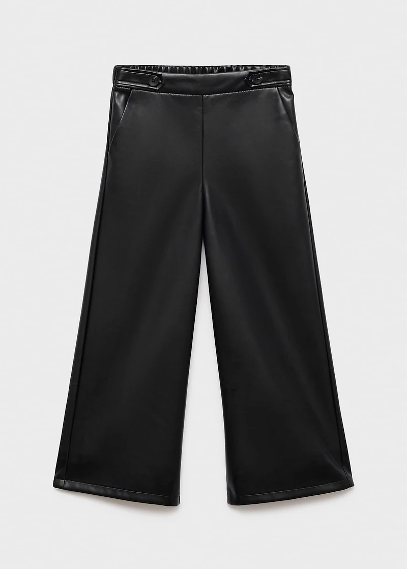 Straight leather-effect pants