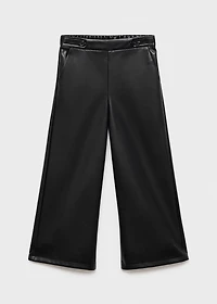 Straight leather-effect pants