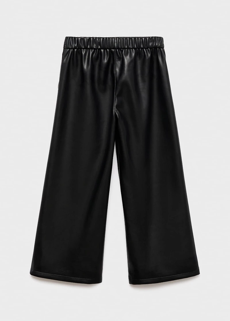 Straight leather-effect pants