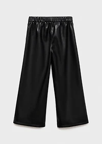 Straight leather-effect pants