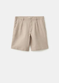 Linen-cotton blend Bermuda short