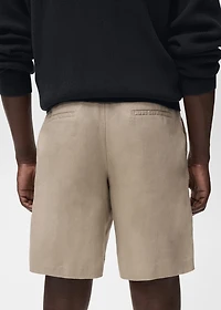 Linen-cotton blend Bermuda short